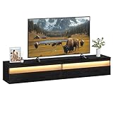 VASAGLE Kailyn Collection - TV-Lowboard, TV-Board hängend, Hängeschrank Wohnwand, für Verschiedene Fernseher, Fernsehtisch, für Wohnzimmer, modern, 178 x 35 x 30 cm, ebenholzschwarz LTV138B03