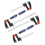 WORKPRO Schraubzwingen Set 4 Stück Spanner, mit Spannweite 150mm/300mm, Spannkraft 272kg, Ausladung 80mm, Stahl und Nylon für Holzbearbeitung präzises Fixieren von Holzwerkstücken