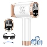 21J IPL Geräte Haarentfernung mit 8℃ Eiskühlsystem, Laser Haarentfernung 9 Stufen & 600 NM Rotlicht, LCD-Touchscreen IPL Haarentfernungsgerät für Frauen Männer, Gesicht Arm Bikinizone Körper, Gold