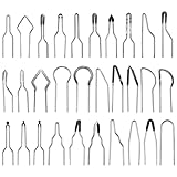 LALAFINA 30 Stück Teiliges Holzbrand-spitzen aus Chrom-nickel für Brenngeräte Vielseitige Formen für Präzises Pyrographie-brennen Langlebige Brandmalkolben-spitzen für Kunsthandwerk und