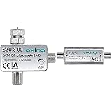 Axing SZU 3-00 SAT-Dämpfungsregler F-Anschluss (0,5-20 dB) & SVS 2-02 Satelliten-Leitungsverstärker Inline Breitband (20 dB, 47-2400 MHz)