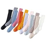 YANROSE Lange Socken for Mädchen, 12 Paar, süße Slipper-Socken, Flauschige, weiche, gemütliche Socken