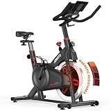 JOROTO Heimtrainer Fahrrad, Indoor Cycling Bike mit Magnetischem Widerstand, Fitnessbike Zuhause mit LCD Monitor, 4-Fach Verstellbarem Lenker, Belastbarkeit 150 kg