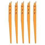 SG Store DT2349 Säbelsägeblätter, 6 TPI/4,2 mm, Bi-Metall-Säbelsägeblätter für Hartplastik und nageleingebettetes Holz, 5 Stück