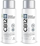 CB12 White Mundspülung: Mundwasser für weißere Zähne und frischen Atem, mit Zinkacetat & Chlorhexidin, Geschmack Minze, alkoholfrei, 250ml (Packung mit 2)