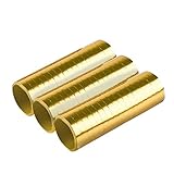 Amscan 9904638 - Luftschlangen Gold Brush, 3 Rollen mit jeweils 18 Röhrchen, Papier, Dekoration, Mottoparty, Karneval