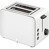 WMF Stelio Toaster 2 Scheiben Edelstahl, Doppelschlitz Toaster mit Brötchenaufsatz, Bagel-Funktion, 7 Bräunungsstufen, 900 W, Toaster edelstahl matt grau