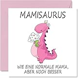 Stuff4 Lustige Geburtstagskarten für Mama – Mamisaurus – Witzige Muttertag Karte für Mama von Tochter und Sohn, Mutter-Geburtstagsgeschenke, 145 mm x 145 mm große Muttertagsgrußkarten
