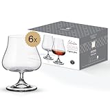 Crystal Bohemia Cognacgläser - 6er Set, je 575 ml, spülmaschinenfest, robust, kratzfest & bleifrei - Elegante Kristallgläser für Cognac, Brandy & edle Spirituosen - Ideal als Geschenk