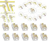 YUTOKEER Lötfreier LED-Streifenverbinder - 2-Polig 8mm COB/SMD, 12 Verbindungsarten, L- und T-Form, Kabel- und Streifenverbindungen, Transparent, Packung mit 10 Stück