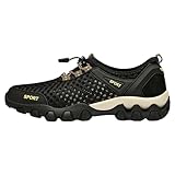 Barfußschuhe Herren Outdoor Wandern - Mesh Sneaker Sommer Luftig Trekking-Schuhe Atmungsaktiv Non-Slip Laufschuhe Weichen Sohlen Outdoor Wanderschuhe Leicht Traillaufschuhe Bequem Fitnessschuhe