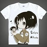 ITER Coolprint Anime Shirt Angriff Auf Titan T-Shirts Multi-Stil Kurzarm Pfadfinder Regiment Mikasa Ackerman Cosplay Hentai Shirts-color07||XXL