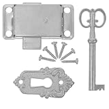 HOLIDYOYO Schubladenschloss Vintage aus Eisen und Zinklegierung Schrankschloss mit Schlüssel Rostfrei Retro Metallschloss 53x26mm mit Schrauben für Möbel und Schreibtisch
