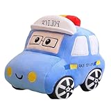 champracer Auto Plüsch Traktor Gefüllte Kissen,Plüschtier mit Cartoonauto, Simulation,Kuscheltier Kraftfahrzeuge Puppe,Weiches Schmusetier für Mädchen, Jungen, Babys (30cm,Polizeiauto)