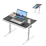 HENGMEI Laptoptisch fürs Bett Laptop Betttisch Lapdesk Laptophalter Schoßtisch Tisch mit Tablet-Schlitz Notebook Tisch für Sofa, Couch, Boden (Anhebbare Höhe, Schwarz Gebürstet)