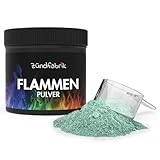 NaturFabrik Zündfabrik (Flammen Pulver 420 g) in Vorratsdose & Dosierlöffel | Feuerpulver für buntes Feuer | Trockenpulver für Flammenfärbung | Feuer Farbe für Feuerstellen, Kamin, Ofen