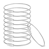 Prasacco 10 Stück Schlüsselring Drahtseil, 15 x 0.15 cm Edelstahl Schlüsselring Weicher Schlüsselring mit Drehverschluss Multifunktionale Schlüsselringe für Gepäckanhänger, Schlüssel, Anhänger