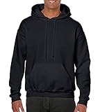 GILDAN Herren Adult 50/50 Cotton/Poly. Hooded Sweat Sweatshirt, Schwarz (Black), Medium (Herstellergröße: M)