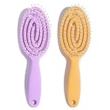 mercham Entwirrende Haarbürsten für Mädchen und Kinder, gebogene Belüftungsöffnungen und weiche Borsten, Haarbürste für nasses, trockenes, glattes, lockiges Haar, schmerzfreie Knotenentfernung (lila