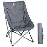 EVER ADVANCED Luxus Campingstuhl Faltbar 6CM Gepolstert, Klappstuhl 120KG Belastbar Kleines Packmaß, Extra Hohe Rückenlehne, Tragbarer Faltstuhl für Camping, Garten, Balkon, Picknick, Indoor