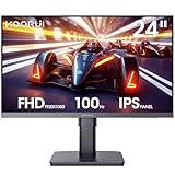 KOORUI Monitor 24 Zoll, Full HD IPS-Panel Bildschirm, Höhenverstellbar, Drehbarer, HDMI 1.4 (100Hz), VGA (60Hz), Eye-Care, VESA 75x75, schwarz