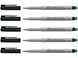 FABER-CASTELL 205010 - Marker Multimark 152499 S, non-permanent, schwarz, 5 Stück