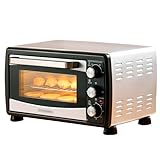 Mini Backofen 20 Liter | Pizza-Ofen | Minibackofen | 3in1 Backofen mit Umluft | herausnehmbares Krümmelblech | 1.400 W | Ober-/Unterhitze | Edelstahl | 60 Min. Timer