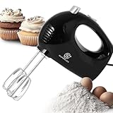 SUPERLEX Handmixer 250W mit 5 Geschwindigkeitsstufen | Edelstahl-Schneebesen & Knethaken Spülmaschinengeeignet | Leiser Motor (unter 60 dB) | Sicherheitsstopp & Ergonomischer Griff | 2 Jahre Garantie