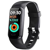 Runlio Fitness-Tracker Smartwatch mit Herzfrequenz, Blutsauerstoff, IP68 wasserdichter Aktivitäts-Tracker mit Schlafüberwachung, Kalorien,Fitness-Uhr, Schrittzähler für Android-Telefone, iPhone, BK