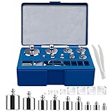 17 Stück Kalibriergewicht, 1g 2g 5g 10g 20g 50g 100g Edelstahl Präzisions Kalibriergewicht Kalibrierung Gramm Gewicht Set mit Kalibriergewicht Pinzette für Digitalwaagen, Labor, Hobby