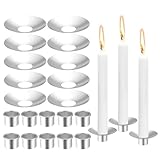 10 Stück Tropfenfänger für Kerzen Kerzentropfteller Tropfschutz Taufkerze Metall Kerzenhalter mit Tropffänger für Kerzen, Stockkerzen, 22 mm Düsen für Taufkerzen, Kommunionskerzen
