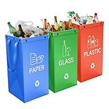 Dopsyesn Faltbarer Mülleimer - Vielseitige Tragbare Mülltüte,40 Liter wiederverwendbarer 3 Stück Aufbewahrungsbeutel für Wäsche Zuhause Schrank Wohnung Studentenwohnheim unter Schrank