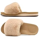 COFACE Hausschuhe Damen Fell Pantoffeln Flauschige Schlappen Winter Warm Badeschuhe Puschen für Damen Slippers gr.38