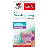 Doppelherz Bei Verstopfung Macrogol + Simeticon DUAL - Zur symptomatischen Behandlung von Verstopfung & begleitenden Blähungen - 10 Liquid Sticks mit Zitronengeschmack