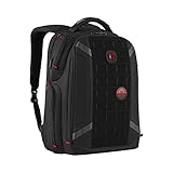 WENGER PlayerOne Gaming Laptop-Rucksack, Notebook bis 17 Zoll, Tablet bis 12 Zoll, Organizer, 29 l, Damen Herren, Business Uni Schule Reisen, Schwarz, 611650