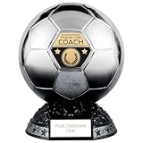 Trophy Shack Ltd Elite Heavyweight Thank You Coach Football Award Platinum to Black 200 mm