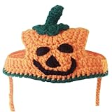 Vdaxvme Halloween-Kürbis-Hut, Hunde-Party-Hut, schönes Kostüm, Hut, Festival, Kostüm, gestrickt, Foto-Kopfbedeckung für Haustiere