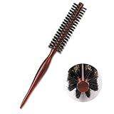 Mini Borsten Bart Bürste für Männer 2,7cm Rundbürste Wildschweinborsten Rundbürste zum Föhnen Natürlichen Lockenbürste für Frauen Kleine Runde Haarbürste