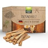 Heumüller Holzwolle Anzündholz 17 kg I Anfeuerholz aus gespaltenem & entrindetem Kiefernholz I Hoher Harzgehalt für schnelles & effizientes Anzünden I Ideal für Kamin, Grill & Lagerfeuer