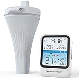 Pool Thermometer Schwimmend - Thermometer Pool mit Vakuum-Display - 100% beschlagfrei - IPX8 wasserdicht - Antennen-Turbo durchdringt Wände für 100m Reichweite - Energiespar-Chip 6-Monate, Modern