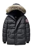 JIANYE Winterjacke Herren Winterparka Gefüttert Warme Parka Jacke Outdoor Winddicht Parka Winter mit Kapuze Grau M