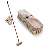 2 Stück Schrubber mit Stiel der Schrubber für Terasse Balkon Garten Innen- Außenbereich