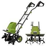 TRUTZHOLM Elektro-Bodenhacke 24 Stahlmesser 45cm breit 22 cm tief 1500W Netzbetrieb Transporträder klappbar Gartenfräse zur Bodenbearbeitung