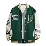 Übergangsjacke Herren Sportlich Lässig Bomberjacke Windjacke Outdoor Klassische Blouson Jacke Herrenjacke Mit Reißverschluss Mit Taschen Freizeitjacke College Jacke Leichte Regular Fit Fliegerjacke