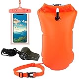 20L Schwimmboje, Schwimmbojen für Erwachsene und Kinder, Schwimmboje Aufblasbar Schwimmboje mit Wasserdichter Handytasche und Rettungspfeife, Swimming Buoy für Schwimmer, Open Water und Triathlon