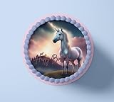 CGD – Essbare Tortenaufleger aus Fondant oder Esspapier – Perfekt für Einhorn-Liebhaber – Dekorative Kuchendeko für Geburtstag, Party & besondere Anlässe - Einhorn Unicorn 1 (Fondant)