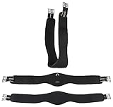 Equinate Langgurt Fremont mit 20mm Memory Foam 110cm - anatomischer Bauchgurt, Sattelgurt Schwarz