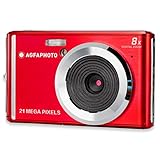 AGFA Photo – Kompakte Digitalkamera mit 21 Megapixel CMOS-Sensor, 8x Digitalzoom und LCD-Display Rot