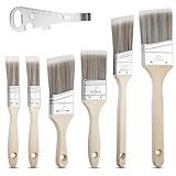 7 Stück Malerpinsel Set Lasurpinsel Lackpinsel 25mm 38mm 50mm 64mm Pinselset Malerbedarf Lackierpinsel für Lacke Profi Pinsel Klarlack Holz Streichen Pinselset Streichen Wand Kreidefarbe Pinsel