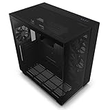 NZXT H9 Flow - CM-H91FB-01- Dual-Chamber ATX Mid-Tower PC-Gaming-Gehäuse - High-Airflow-perforiertes Top-Panel - Front- und Seitenteile aus gehärtetem Glas - 360mm Radiator Unterstützung - Schwarz